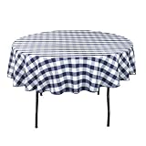 70 Inch Round Checkered Tablecloth
