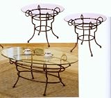 51MLj9KjfdL. SL160  Occasional Three Piece Metal With Glass Table Set