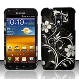 Samsung Epic 4G Touch D710 Galaxy S II Accessory - black/Silver Flower & Vines Design Protective Hard Case Cover for Sprint