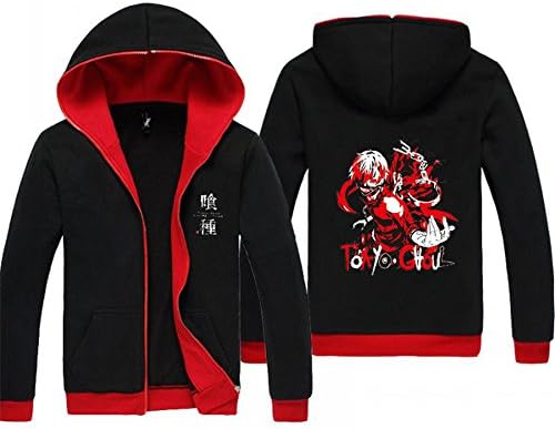 DGLF Unisex Adult Anime Black One Piece Luffy Casual Hooded Sweatshirt Hoodie Jacket Coat Size M