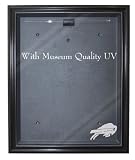 NFL Buffalo Bills Cabinet Style Jersey Display - Black with Museum Quality UV Upgrade