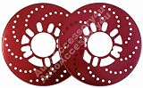 3A Racing Simulated Cross Drilled Disc Drum Brake Covers - Red