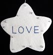 5" White Word Star "Love" Christmas Ornament