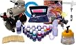 IWATA HP-C PLUS AIRBRUSH Kit With Airbrush Depot 1 Year Warranty Tank Compressor and 6 Foot Air Hose Set, Createx Paint, Instructional Book, Airbrush Holder, Cleaning Pot, Mix Sticks & Cups