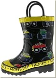 Splashers - Kid's Black Monster Trucks Rain Boots