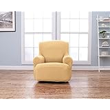 Savannah Collection Strapless Slip Resistant Form Fit Furniture Protector Slipcover By Home Fashion Designs (Chair, Beige)