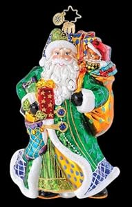 #!Cheap RADKO BELLE COURT BLUE SANTA Ornament 25th Anniversary