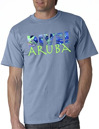 Life is Balance Men's Short Sleeve DIVE Aruba T-shirt Size Large Blue