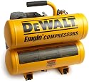 DEWALT D55153 Heavy-Duty 15 Amp 1-Horsepower 4 Gallon Oiled Twin Hot Dog Compressor