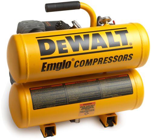 DEWALT D55153 Heavy-Duty 15 Amp 1-Horsepower 4 Gallon Oiled Twin Hot Dog Compressor