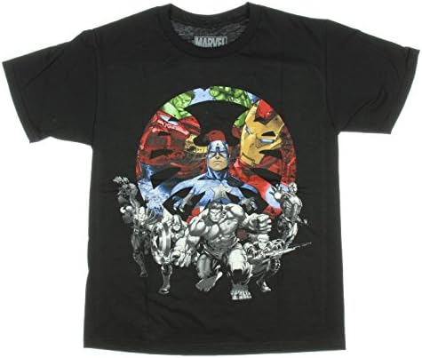 Boys Marvel Avengers Assault Team T-Shirt (Small  (8), Black)