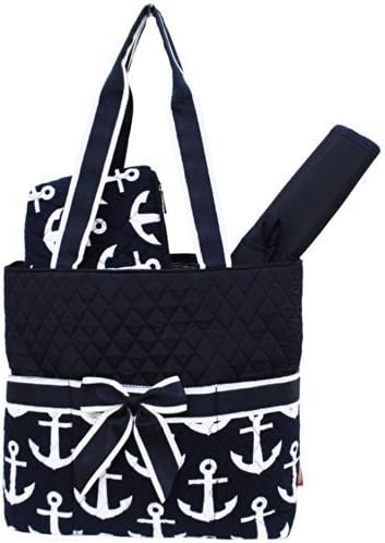 Navy & White Anchors Print 3pc. Baby New Born Diaper Bag by Zebragogog