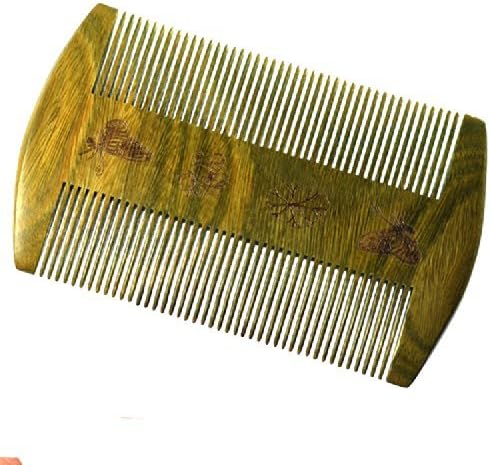 MSP 100% Handmade Pocket Portable Green Sandal Wood Hair Comb head messager with Aromatic Smell 4"