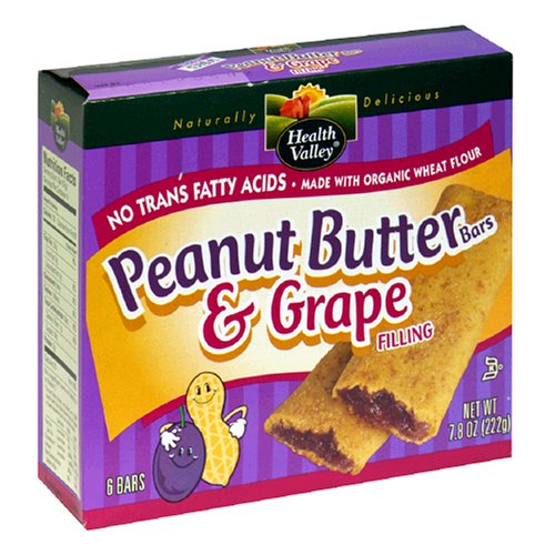 Health Valley Peanut Butter Bars, Grape, 1.3-Ounce Bars in 6-Count Boxes (Pack of 12) by Health Valley