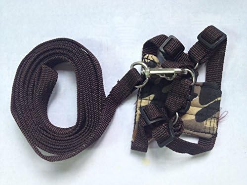Soft Harness and Leash Lead Set for Small Pet Ferrent Guinea Pig Rat Sugar Glider (Dark Brown)