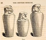 1836 Wood Engraving Canopic Jars Hapi Qebehsenuef Imseti Horus Organs Egyptian - Original In-Text Wood Engraving