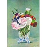 Professionally Framed Edouard Manet (Still Life with Roses Flowers) Art Poster Print - 13x19 with RichAndFramous Black Wood Frame Professionally Framed Edouard Manet (Still Life with Roses Flowers) Art Poster Print - 13x19 with RichAndFramous Black Wood Frame