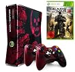Xbox 360 - Konsole Slim 320 GB Gears of War 3 Edition inkl. 2 Controller + Gears of War 3, schwarz-rot