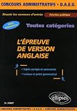 L épreuve de version anglaise