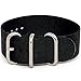 Da Luca Ballistic Nylon Military 1 Piece Watch Strap - Black (Matte Buckle) : 20mm