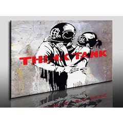 Banksy Bild - 100x70cm k. Poster ! Bild fertig auf Keilrahmen ! Pop Art Gem�lde Kunstdrucke, Wandbilder, Bilder zur Dekoration - Deko / Top 100 "Banksy" Modern Bilder