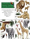 Jungle Animal Wall Decals (23) Peel & Stick Wild Jungle Safari Kids Wall Stickers