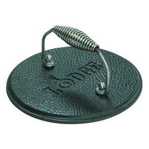 Lodge Logic Pre-Seasoned Round Cast-Iron Grill Press by Irons