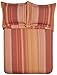 Amazon Brand – Pinzon Lightweight Cotton Flannel Duvet Set - Full/Queen, Orange Stripe