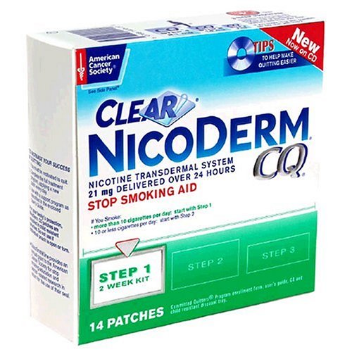 NicoDerm CQ Step 1 Clear Patch, 21 mg, 2-Week Kit (14 patches)