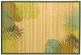 Laser Printed Split Bamboo Leaves 3' x 5' Veranda Rug