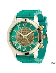 Geneva Womens Platinum Silicone Watch Steko LTD