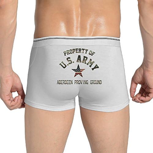 LZXJU Men's US Army Aberdeen Proving Camouflage Boxer Brief White