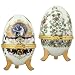 Toys : Small Porcelain Egg Hand Painted Trinket Box (Set of 2)