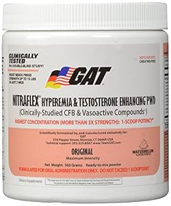 GAT Clinically Tested Nitraflex Testosterone Enhancing Pre Workout, Watermelon, 300 Gram