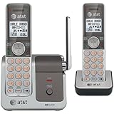 AT&T CL81201 DECT 6.0 Cordless Phone, Silver/Gray, 2 Handsets