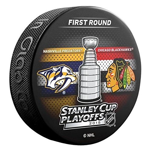 2015 NHL Stanley Cup Playoffs Nashville Predators vs. Chicago Blackhawks Souvenir Dueling Hockey Puck