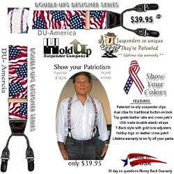 Double-UP American flag pattern suspenders