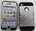 iPhone 4 4S Case Heavy Duty ishield Hybrid Snap On Circular Silver & Black