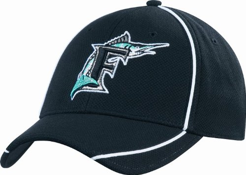 MLB Florida Marlins Authentic Batting Practice Cap (Black, Large/X-Large)
