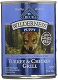 Blue Buffalo Wilderness Puppy Turkey & Chicken - Grain Free  12.5 oz, Pack of 12