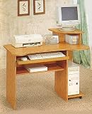 Oak Finish Computer Desk W Sliding Keyboard Tray