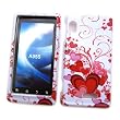 Motorola DROID 2 A955 (Verizon) Snap On Protector Hard Case "Red Hearts" Design
