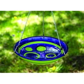 Bird Brain Bulls Eye Ceramic Bird Bath Feeder Purple from Birdbaths