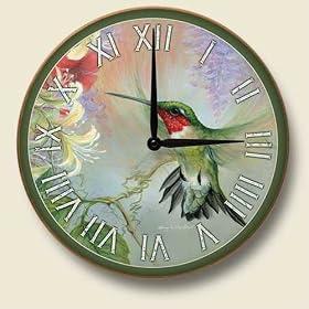 Hummingbird and Honeysuckle Wall Clock by Artworks Home Accents