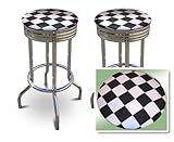 2 24" Checkered Flag Specialty / Custom Barstools Set