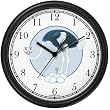 Ostrich Bird with Eggs Cartoon Wall Clock by WatchBuddy Timepieces (Slate Blue Frame)