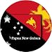 58mm Round Badge Style Keyring Papua New Guinea Flag