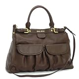 (�~���E�~���E) MIUMIU VITELLO CARIBU �V�����_�[�o�b�O #RR1598 F0218 BRUCIATO ���s�A���i