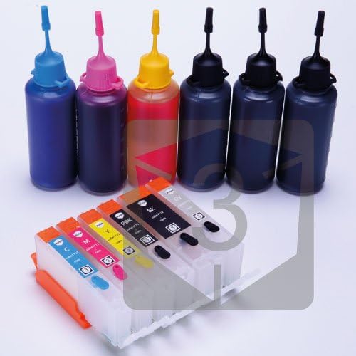 Refillable Ink Cartridge KIT for Canon PGI-250 CLI-251 Grey PIXMA MG6320 MG7120
