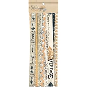 Teresa Collins - Vintage Finds Collection - Border Strips with Glitter Accents
